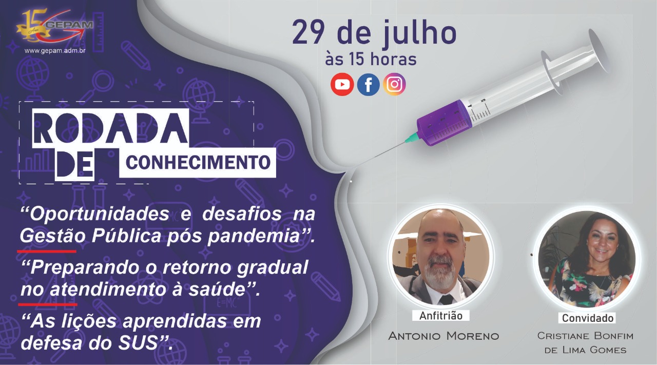 Saúde: Oportunidades e desafios na Gestão Pública pós pandemia (live)