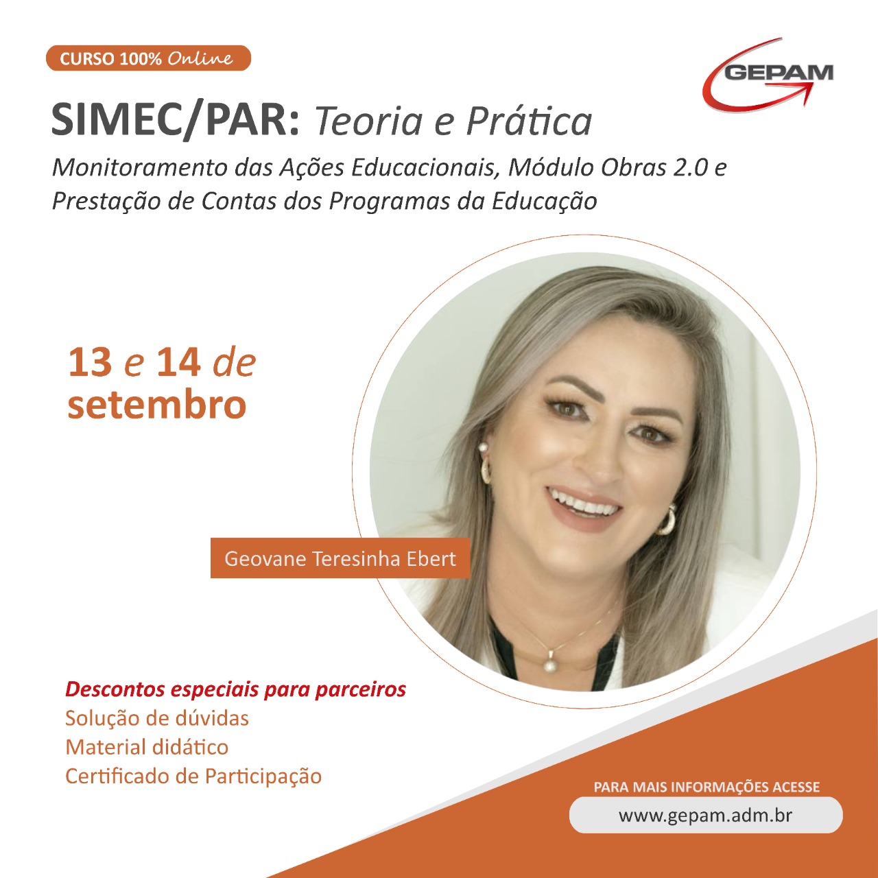 Curso Online – Teoria e Prática sobre SIMEC/PAR, Monitoramento das Ações Educacionais, Módulo Obras 2.0 e Prestação de Contas dos Programas da Educação | 36