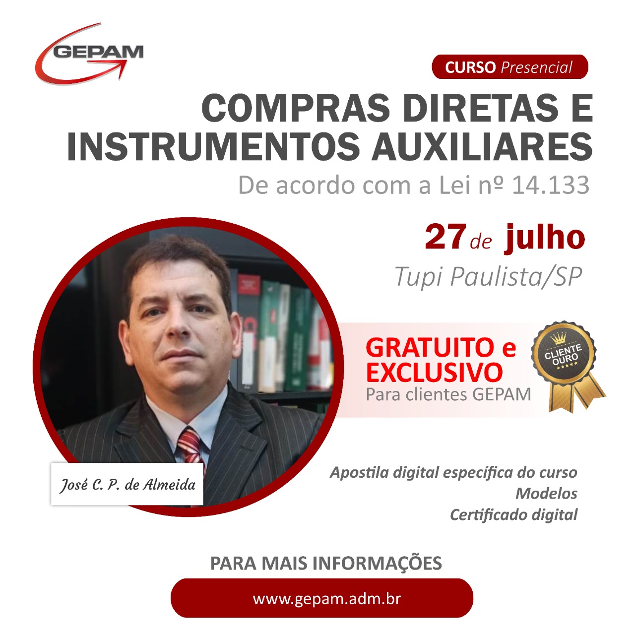 Curso Presencial (in company para prefeitura de Tupi Paulista/SP) - Nova Lei de Licitações - Compras Diretas e Instrumentos Auxiliares | 27