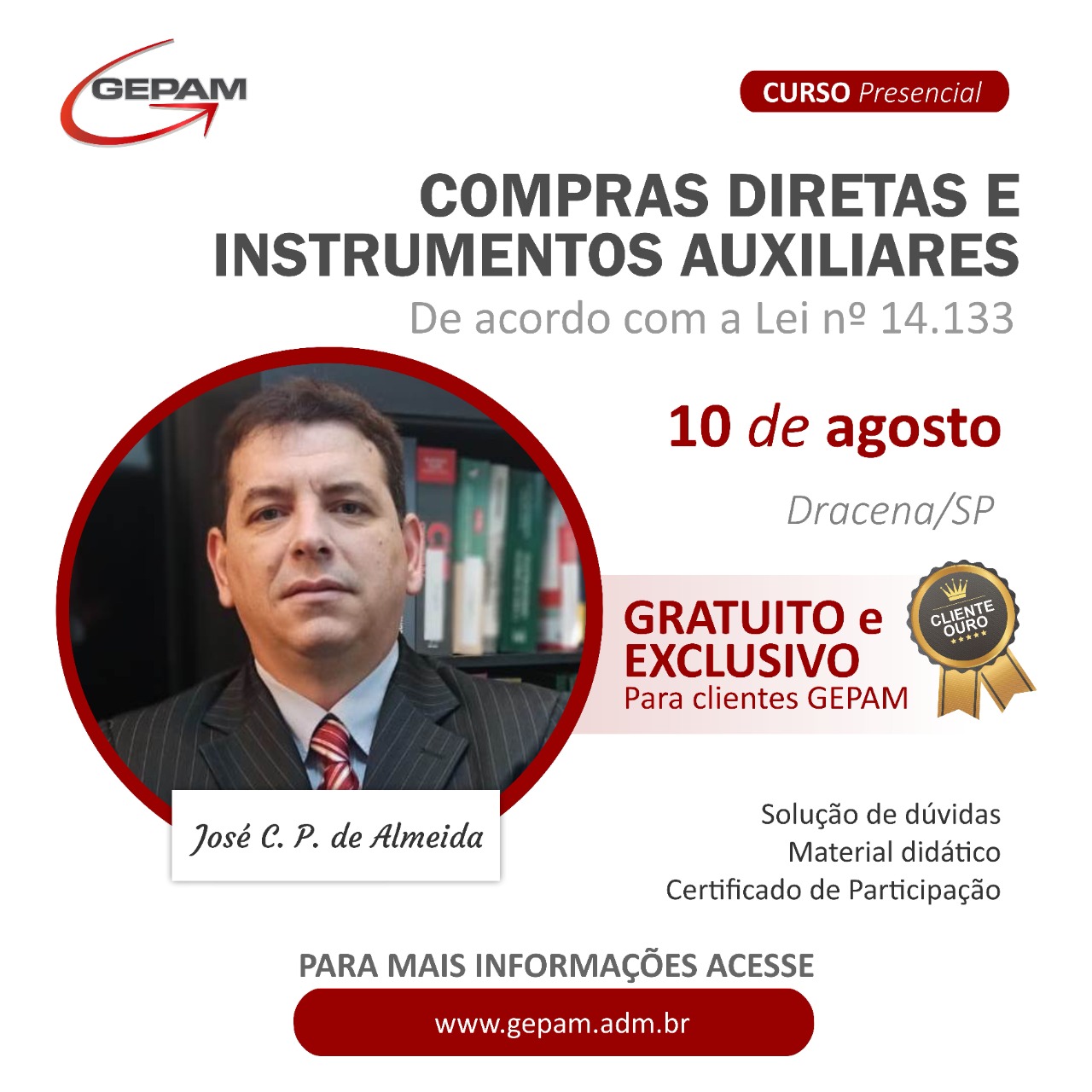 Curso Presencial (in company para prefeitura de Dracena/SP) – Nova Lei de Licitações – Compras Diretas e Instrumentos Auxiliares | 30