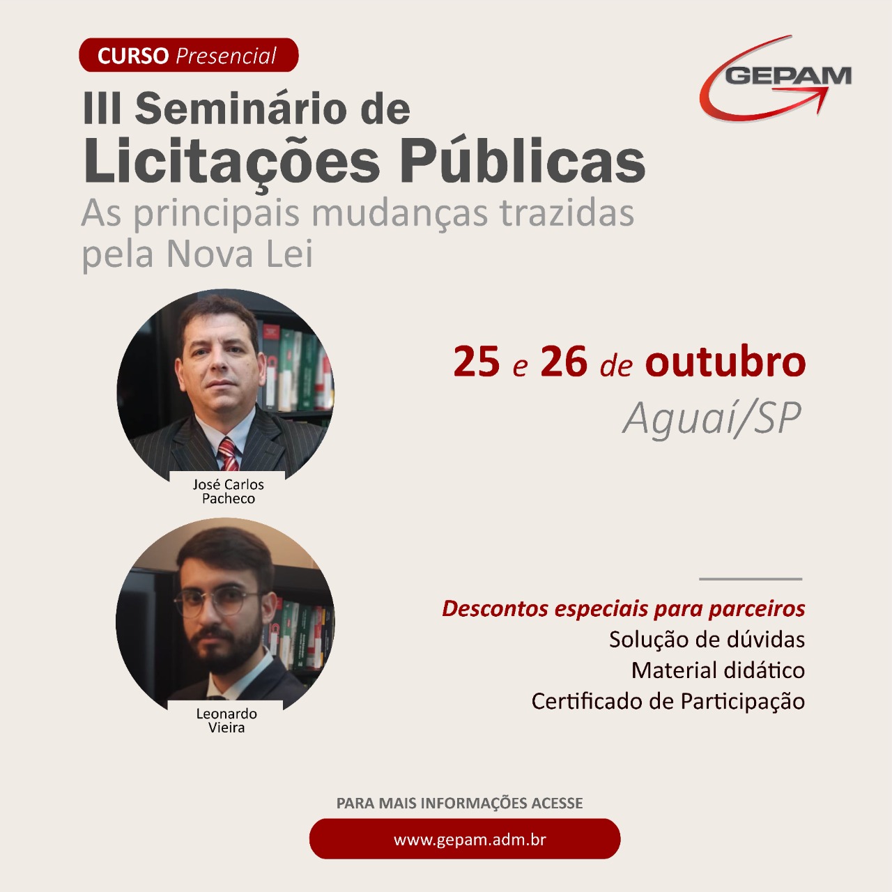 Seminário Presencial de Licitações Públicas – Aguaí/SP | 51