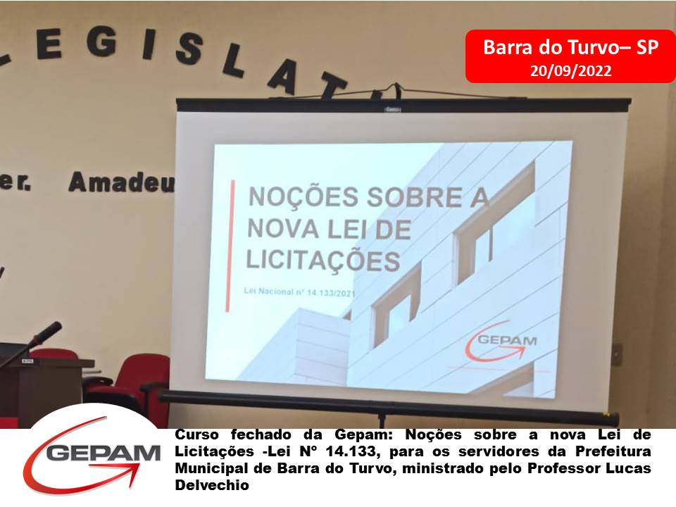Curso Presencial - “Imersões na Nova Lei de Licitações – Lei n° 14.133/2021” (In Company para Prefeitura de Barra do Turvo/SP) | 41