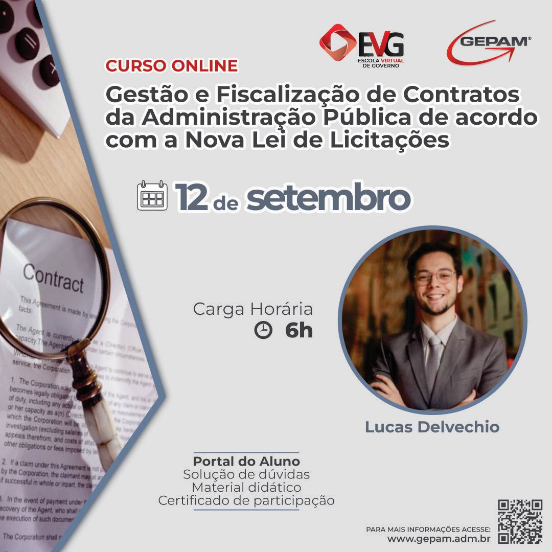 Curso Online – Gestão e Fiscalização de Contratos da Administração Pública de acordo com a Nova Lei de Licitações | 112