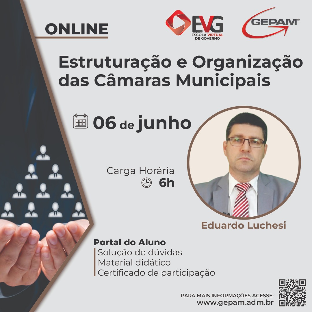 Curso Online – Estruturação e Organização das Câmaras Municipais | 91