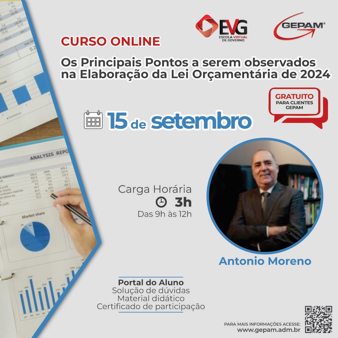 Curso Online – Os Principais Pontos a serem observados na Elaboração da Lei Orçamentária de 2024 | 114