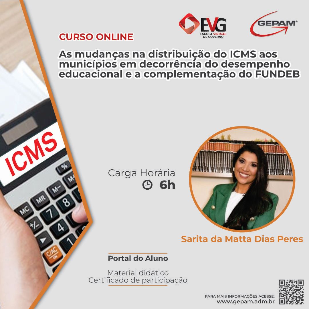 Curso Online sobre As mudanças na distribuição do ICMS aos municípios em decorrência do desempenho educacional e a complementação do FUNDEB | 44