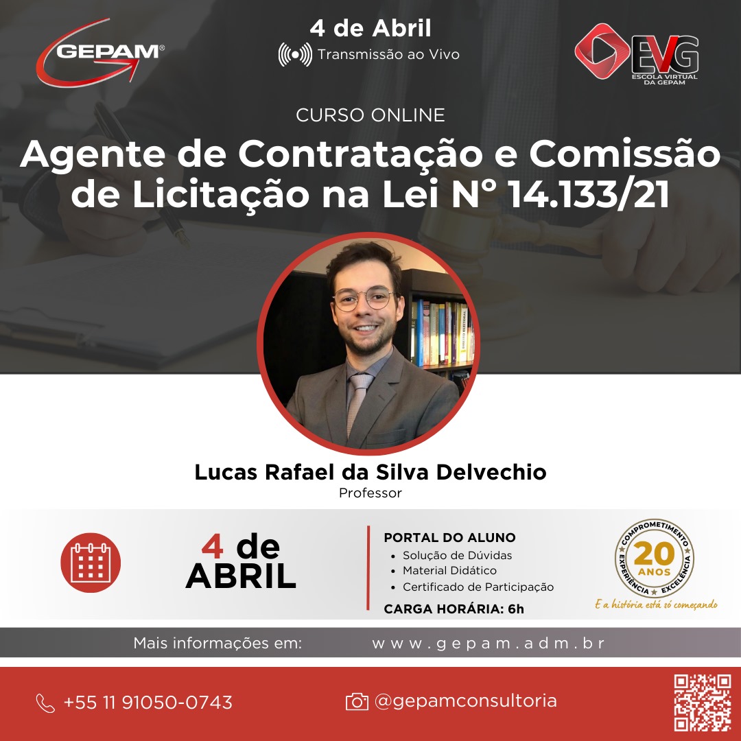 Curso Online – Agente de Contratação e Comissão de Licitação na Lei Nº 14.133/21 | 156
