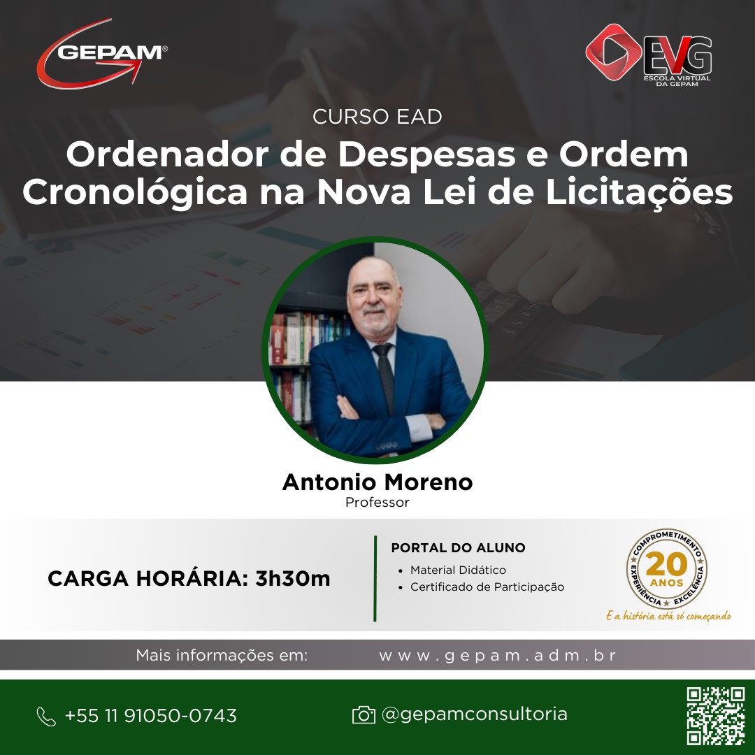 Curso Online sobre Ordenador de Despesas e Ordem Cronológica na Nova Lei de Licitações [Foi atualizado] | 55