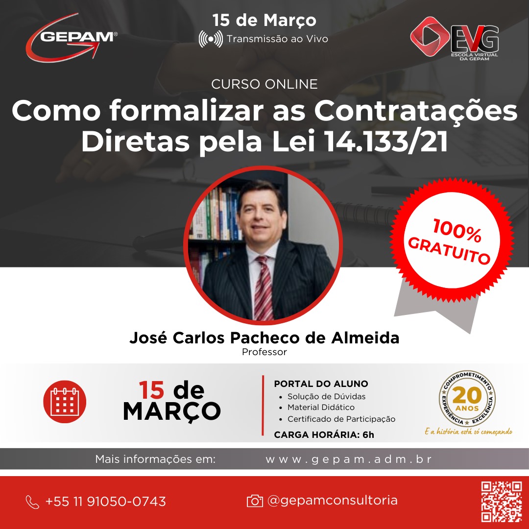 Curso Online – Como formalizar as Contratações Diretas pela Lei 14.133/21 | 152