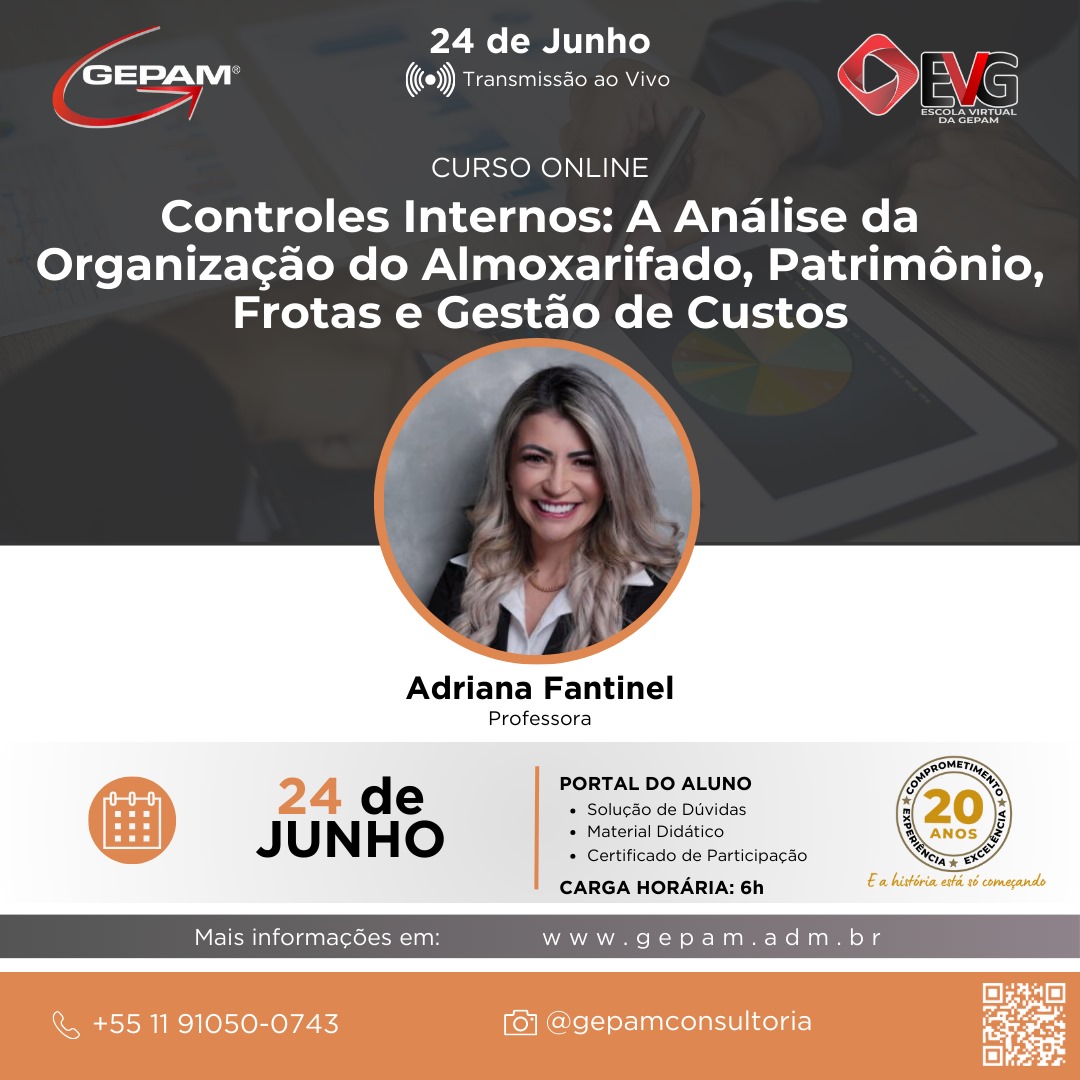 Curso Online – Controles Internos: A Análise da Organização do Almoxarifado, Patrimônio, Frotas e Gestão de Custos | 169
