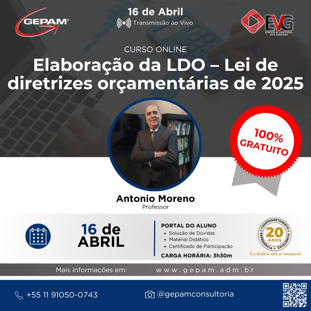 Curso Online – Elaboração da LDO – Lei de diretrizes orçamentárias de 2025 | 159