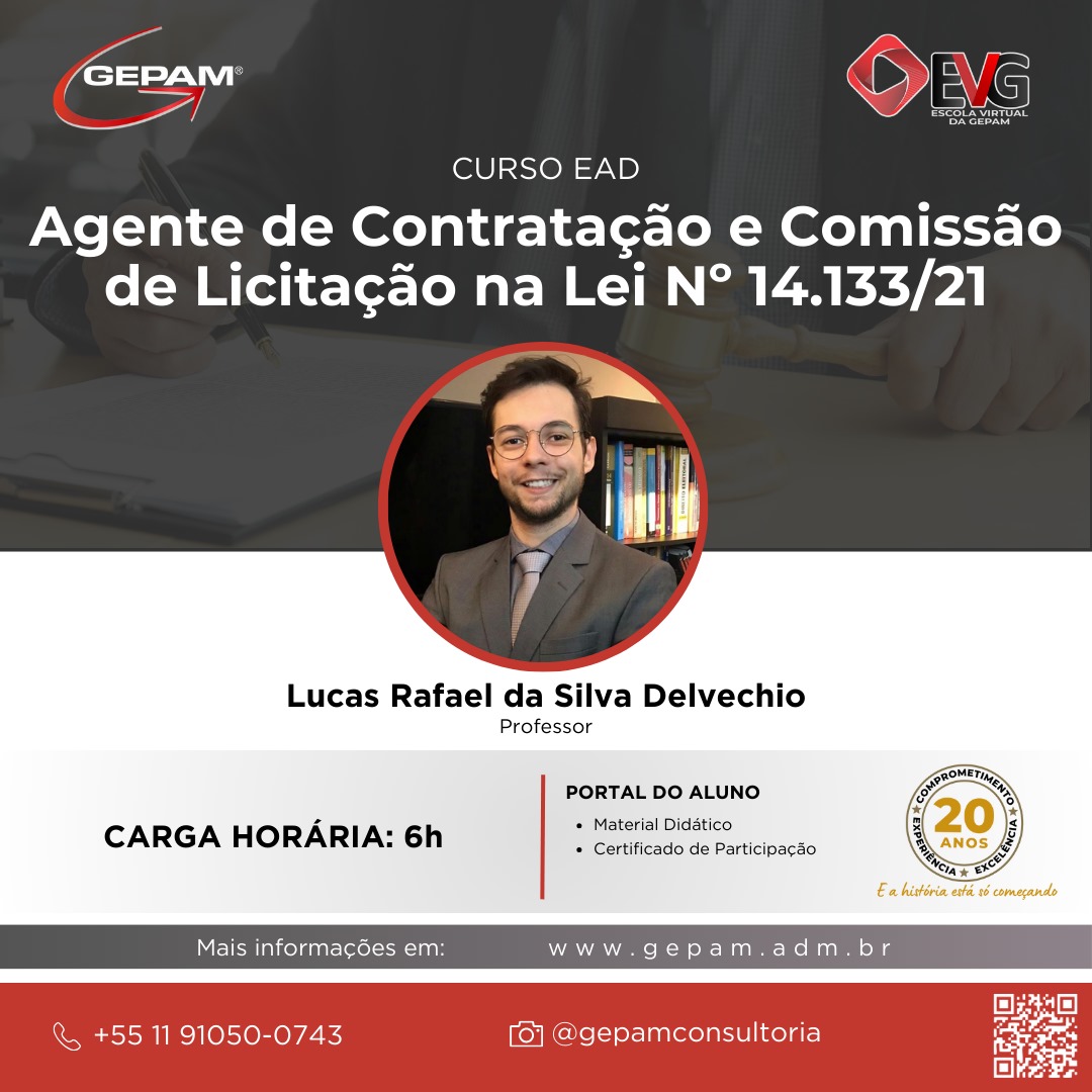 Curso Online sobre Agente de Contratação e Comissão de Licitação na Lei Nº 14.133/21 | 63