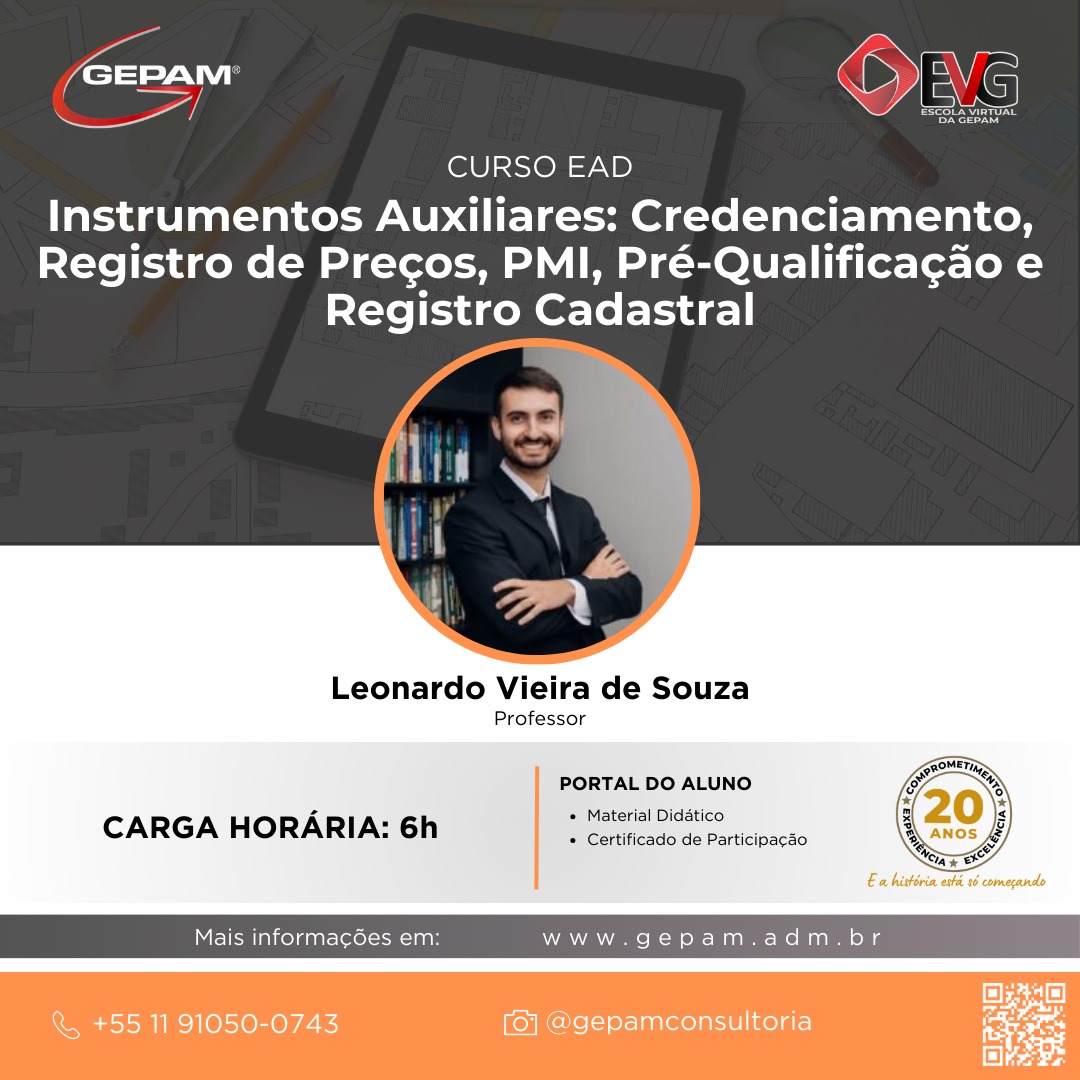 Curso Online sobre Instrumentos Auxiliares: Credenciamento, Registro de Preços, PMI, Pré-Qualificação e Registro Cadastral | 64