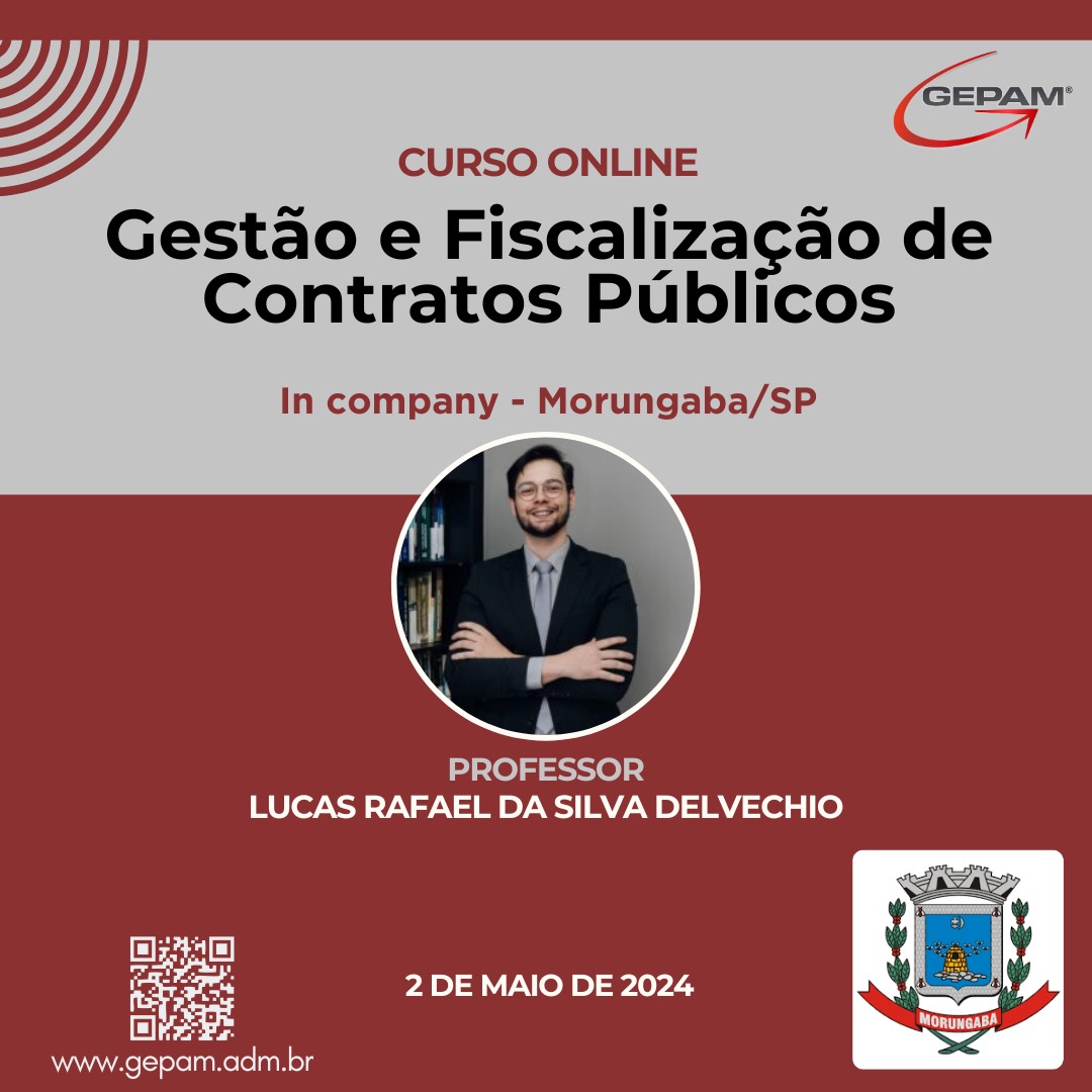 Curso Online (In company para Prefeitura de Morungaba/SP) – Gestão e Fiscalização de Contratos Públicos | 162