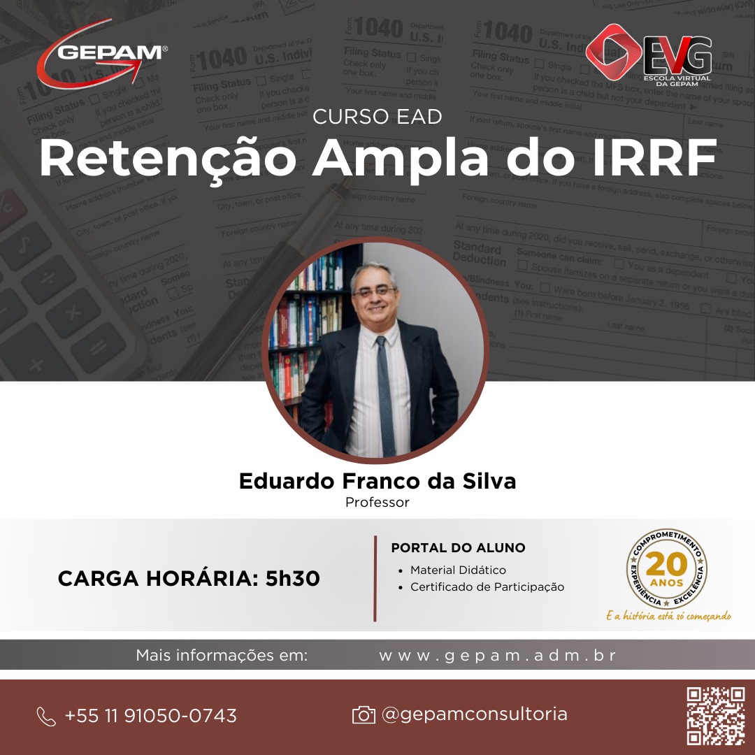 Curso Online sobre Retenção Ampla do IRRF | 69