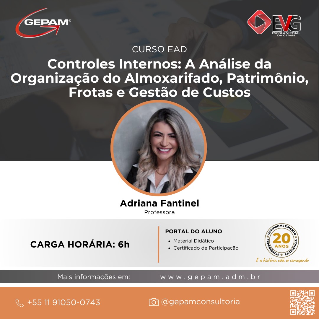 Curso Online sobre Controles Internos: A Análise da Organização do Almoxarifado, Patrimônio, Frotas e Gestão de Custos [Foi atualizado] | 73