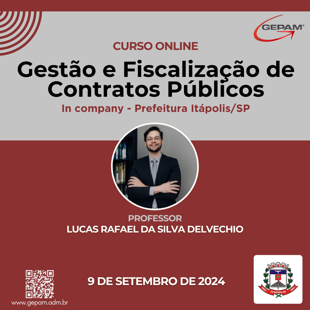 Curso Online (In company para Prefeitura de Itápolis/SP) – Gestão e Fiscalização de Contratos Públicos | 181