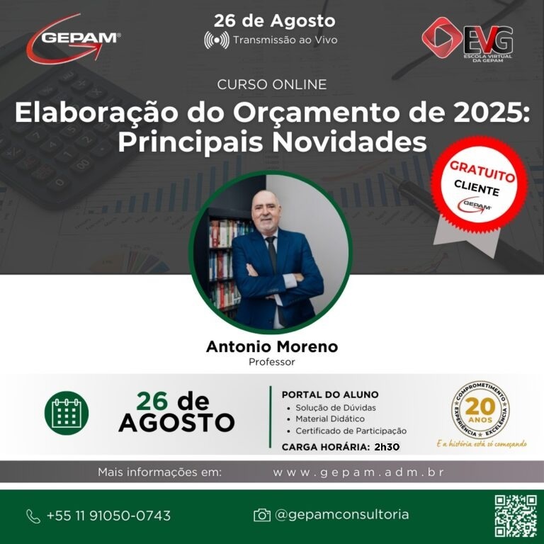 Curso Online – Elaboração do Orçamento de 2025: Principais Novidades | 179
