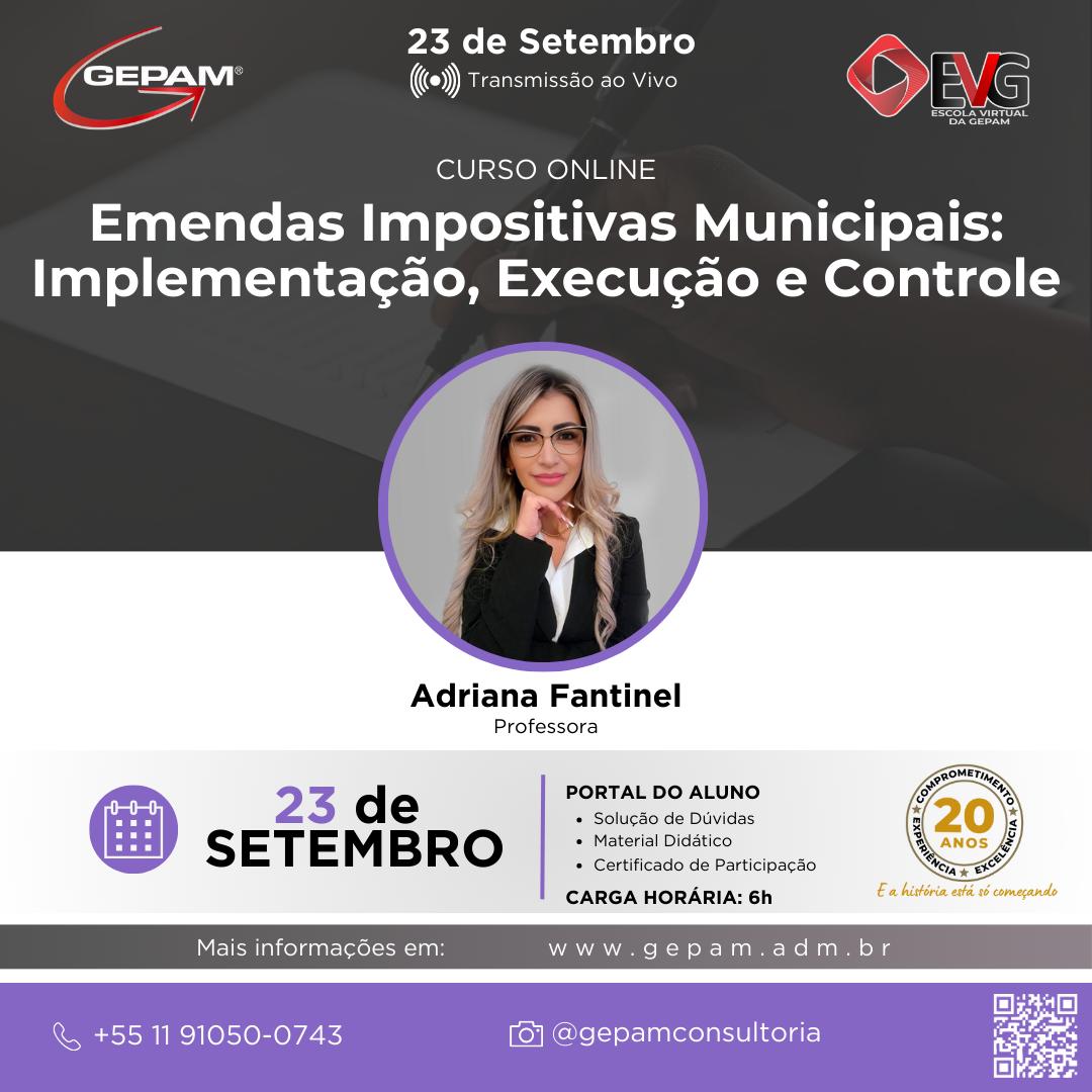 Curso Online – Emendas Impositivas Municipais: Implementação, Execução e Controle | 183