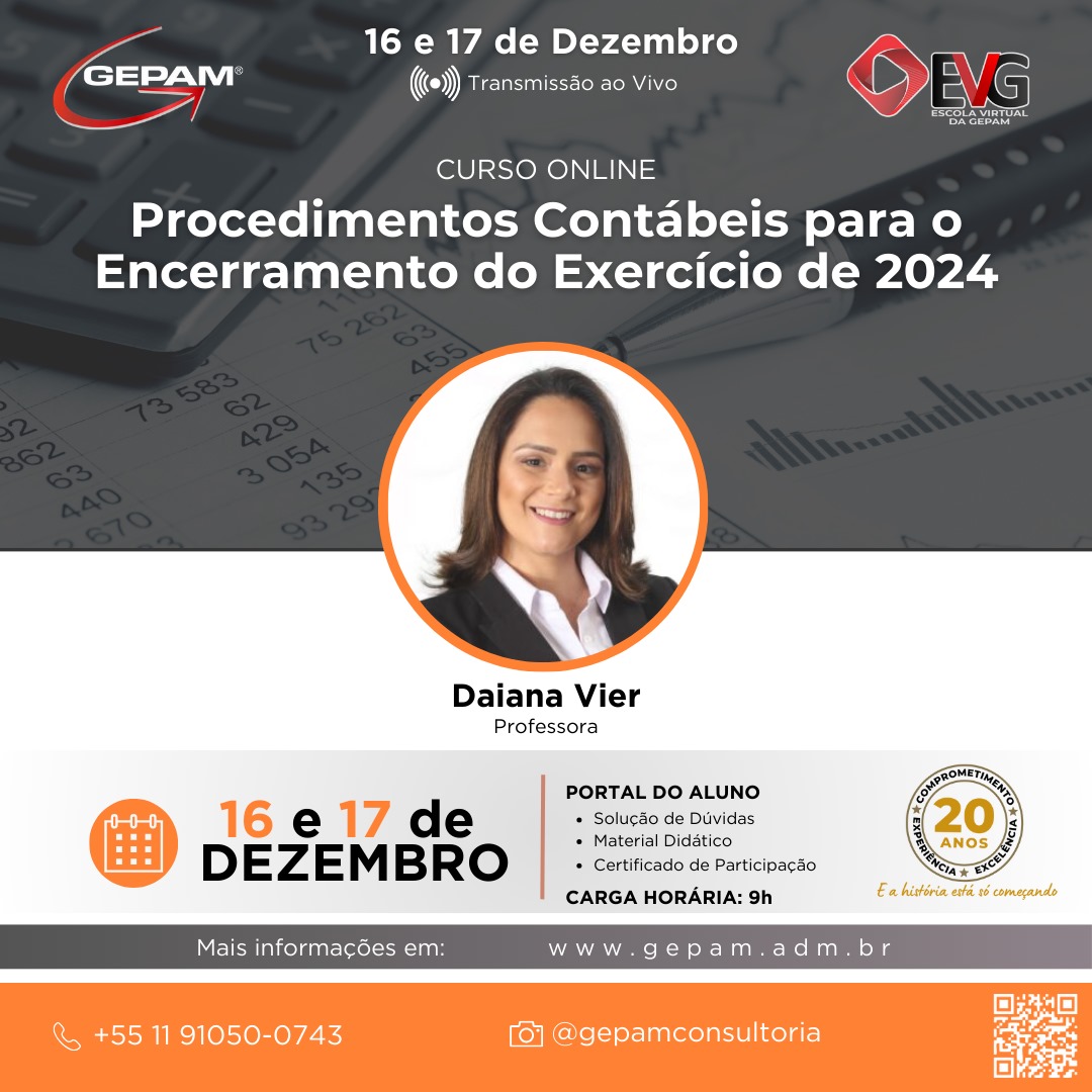 Curso Online – Procedimentos Contábeis para o Encerramento do Exercício de 2024 | 194