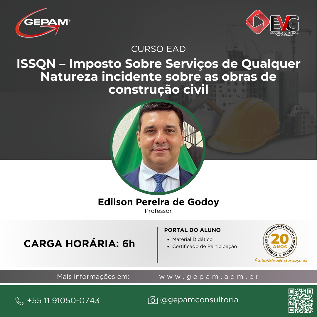 Curso Online sobre ISSQN – Imposto Sobre Serviços de Qualquer Natureza incidente sobre as obras de construção civil | 84