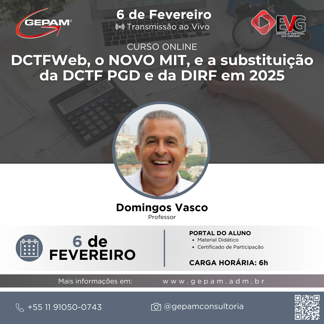 Curso Online – DCTFWeb, o NOVO MIT, e a substituição da DCTF PGD e da DIRF em 2025 | 203