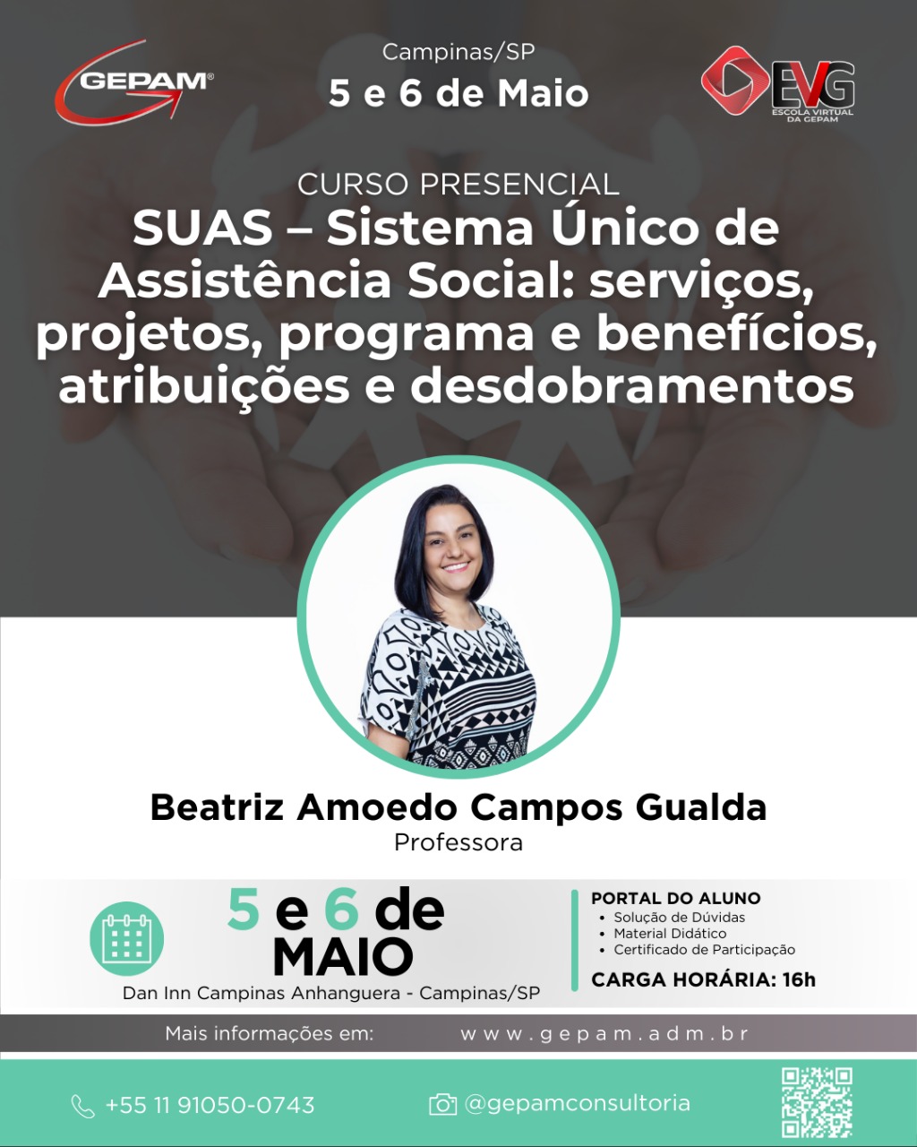 Curso Presencial (Campinas/SP) – SUAS – Sistema Único de Assistência Social: serviços, projetos, programa e benefícios, atribuições e desdobramentos