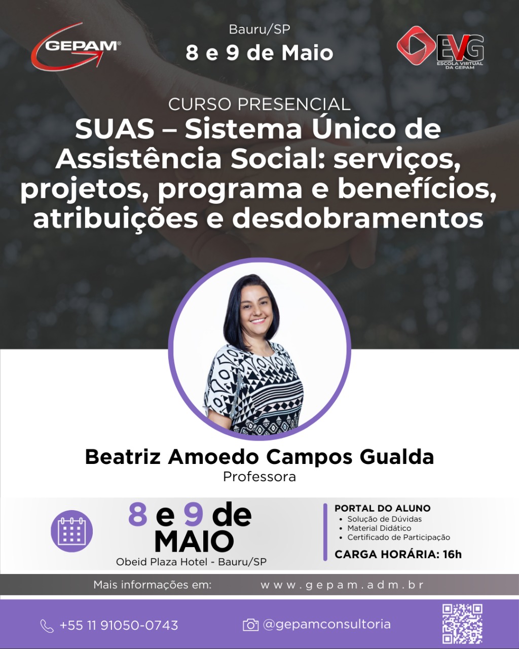 Curso Presencial (Bauru/SP) – SUAS – Sistema Único de Assistência Social: serviços, projetos, programa e benefícios, atribuições e desdobramentos
