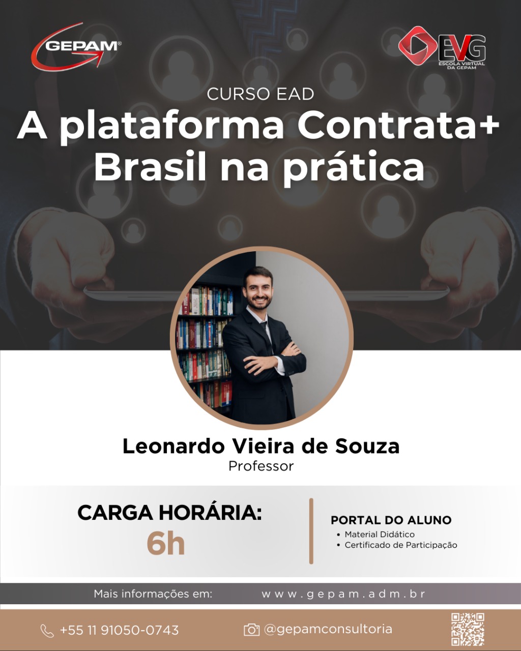 Curso Online sobre a plataforma Contrata+ Brasil na prática | 100