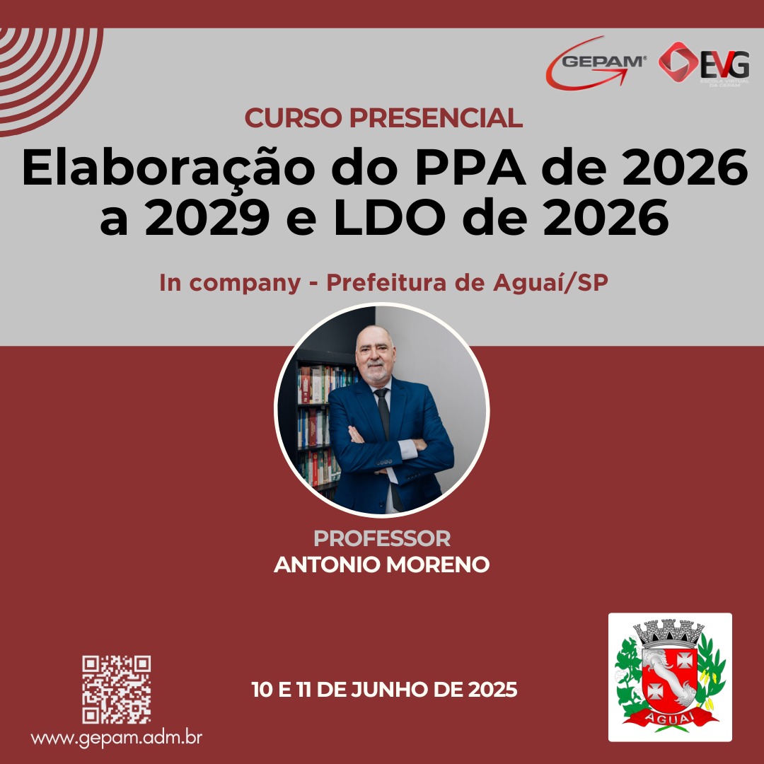 Oficina Presencial (In company para Prefeitura de Aguaí/SP) – Elaboração do PPA de 2026 a 2029 e LDO de 2026 | 232
