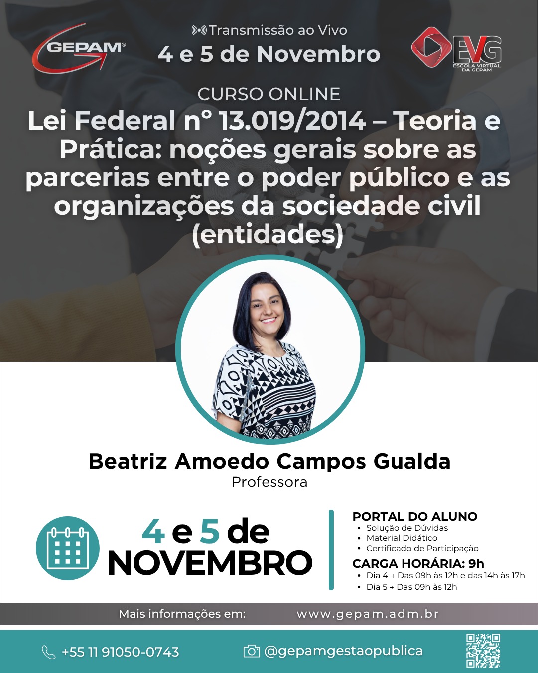 Curso Online – Lei Federal nº 13.019/2014 – Teoria e Prática: noções gerais sobre as parcerias entre o poder público e as organizações da sociedade civil (entidades)