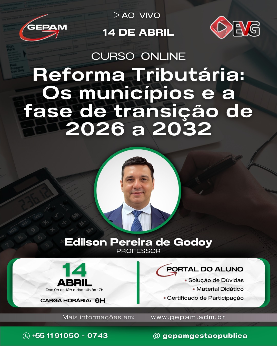 Curso Online – Reforma Tributária: Os municípios e a fase de transição de 2026 a 2032 | 293