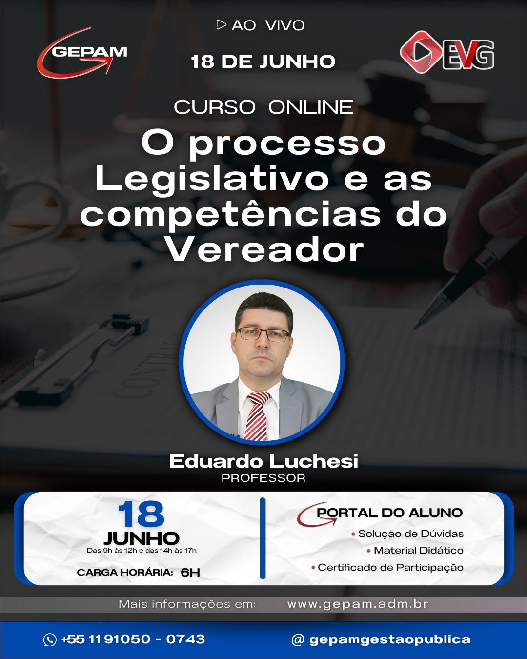 Curso Online – O processo Legislativo e as competências do Vereador