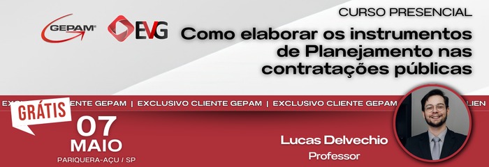 Curso Presencial (Pariquera-Açu/SP) - Como elaborar os instrumentos de planejamento nas contratações públicas