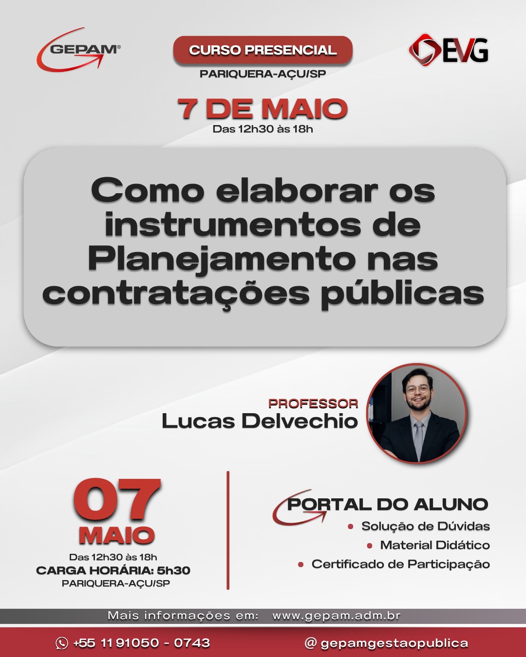 Curso Presencial (Pariquera-Açu/SP) – Como elaborar os instrumentos de planejamento nas contratações públicas | 298