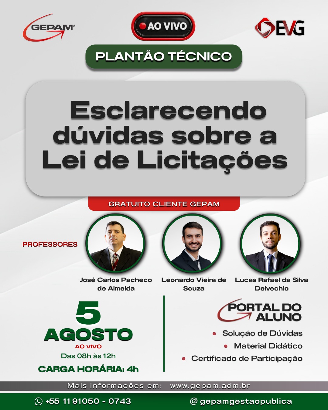 Plantão Técnico – Esclarecendo dúvidas sobre a Lei de Licitações (Online)