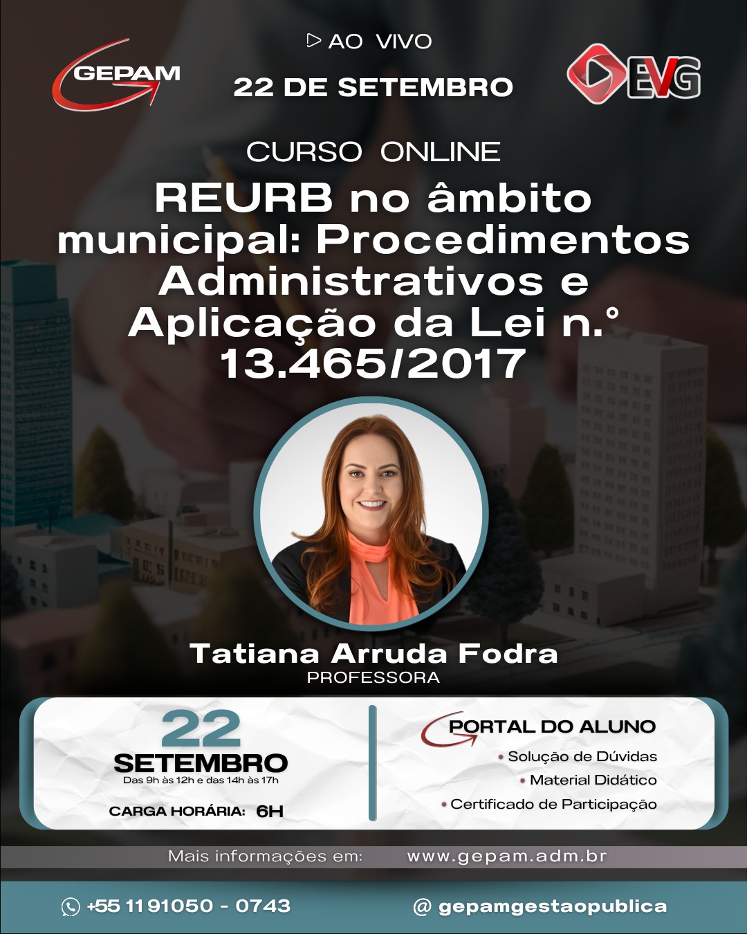 Curso Online – REURB no âmbito municipal: Procedimentos Administrativos e Aplicação da Lei n.° 13.465/2017