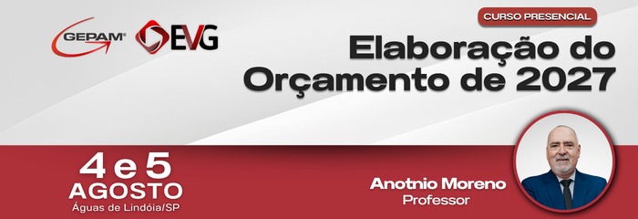 Curso Presencial (Águas de Lindóia/SP) - Elaboração do Orçamento de 2027
