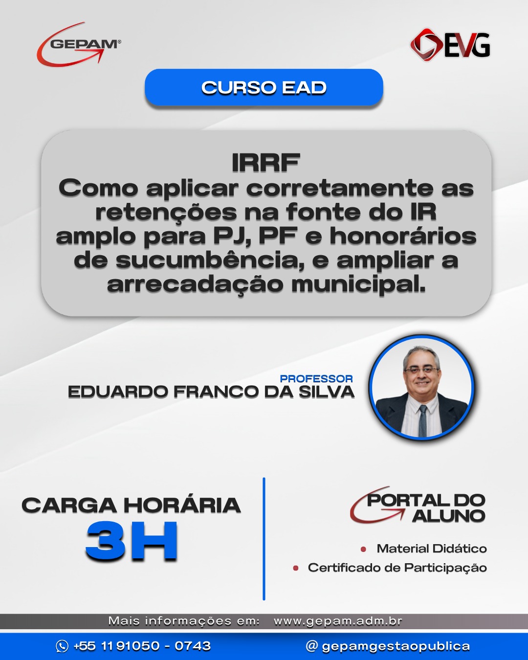 Curso Online sobre Como aplicar corretamente as retenções na fonte do IR amplo para PJ, PF e honorários de sucumbência, e ampliar a arrecadação municipal | 152
