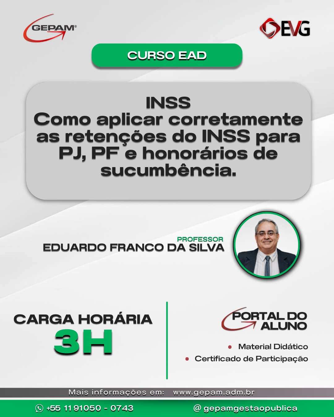 Curso Online sobre Como aplicar corretamente as retenções do INSS para PJ, PF e honorários de sucumbência | 151