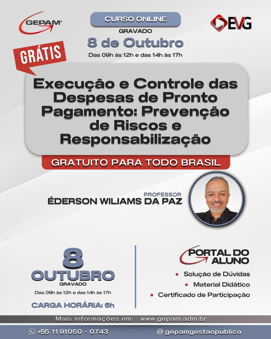 Curso Online – Execução e Controle das Despesas de Pronto Pagamento: Prevenção de Riscos e Responsabilização (gravado)